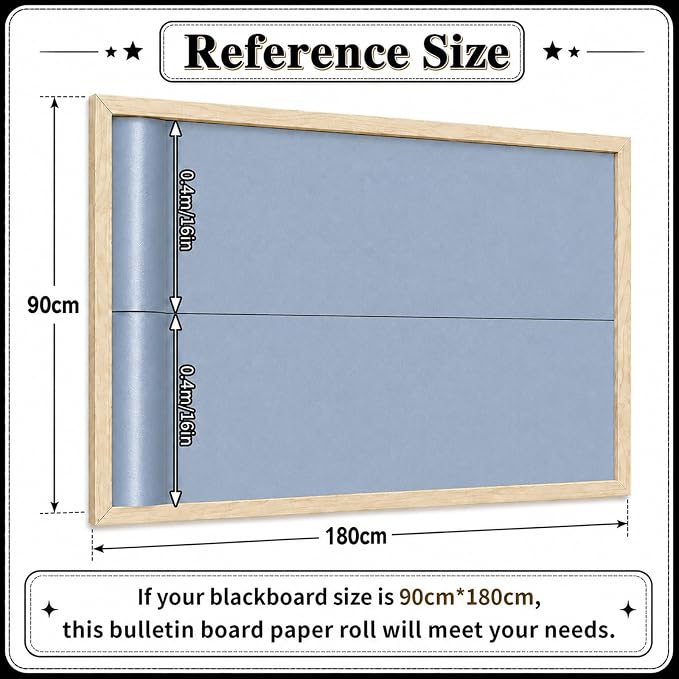 Cottage Blue Buffalo Bulletin Board Roll Non-Woven Fabric Poster 16inX12ft | - Image 3