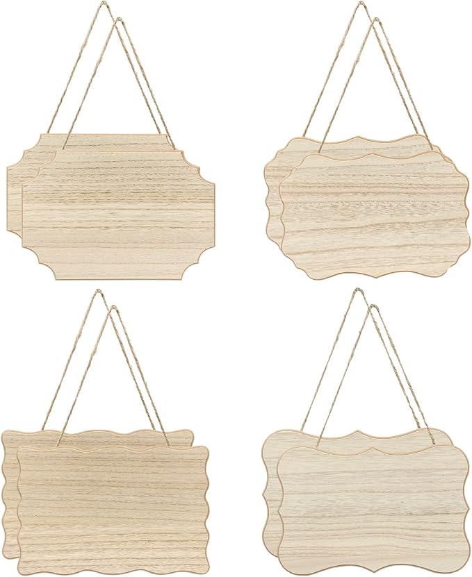 8 Pack Unfinished Wood Signs - Image 2