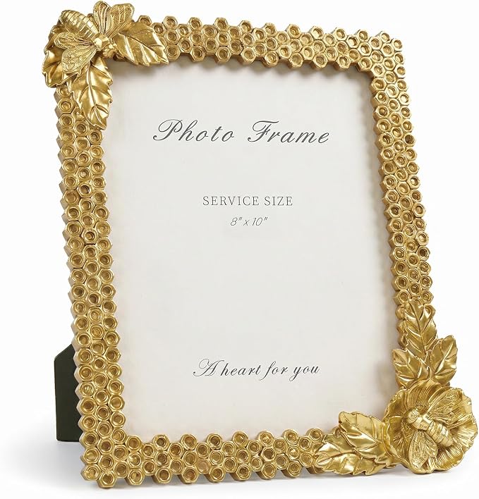 Cuspin 8x10 Frame Gold Bee Picture Frame, Vintage Decorative Resin Photo Frame by Cuspin