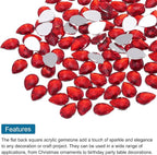 MECCANIXITY 50PCS Flat Back Acrylic Teardrop Gems 10x14mm Artificial Rhinestones - Image 4