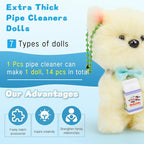 ZXIIXZ 104 Pcs Pipe Cleaners Craft, Cute Large Plush Pipe Cleaner Supplies Kit - Image 5