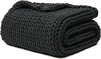 YnM 100% Cotton Weighted Blanket, Handmade Chunky Knitted Throw, No fillers by YNM