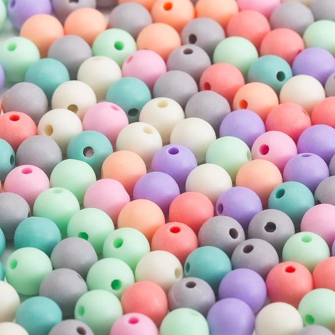 Gxueshan 1000 Pcs Acrylic Plastic White Pony Beads 6x9mm Bulk Kandi Beads - Image 2