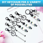 40 Pcs Beadable Keychains Bulk Kit – DIY Keychain Making Supplies - Image 5