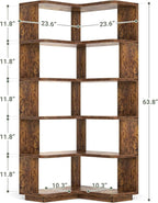 Armocity Corner Book Shelf, 6-Shelf L Shaped Corner Bookshelf - Image 3