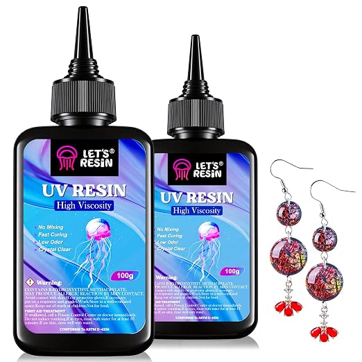 LET'S RESIN UV Resin, 200g High Viscosity Crystal Clear Thick UV Resin Kit by LETSRESIN