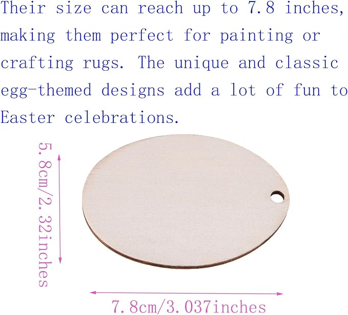 60PCS Unfinished Wood Egg Cutouts - Image 2