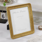 Cuspin 8x10 Picture Frame Gold, Vintage Gold Frames Rattan Textured - Image 7