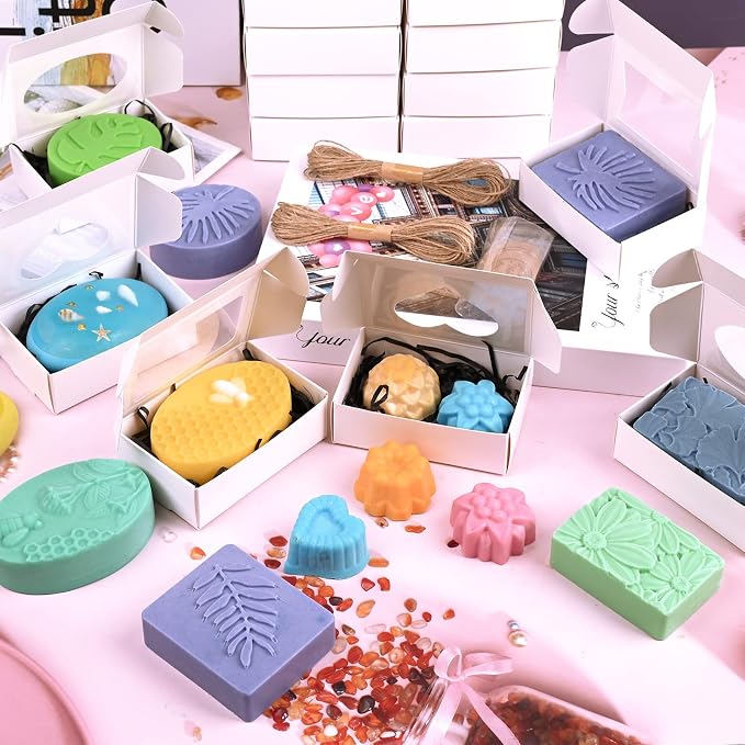 32 PCS White Soap Boxes for Homemade Soap, 3.54 X 2.36 X 1.18 Inch Soap - Image 4