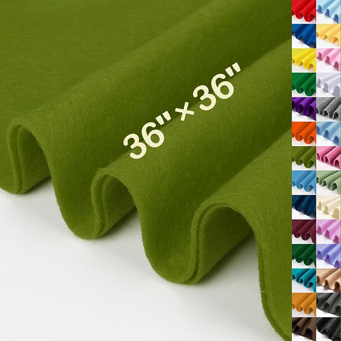 XSEINO Campsite Green Large Felt Fabric 36" X 36 ", 1.4 mm Thick Soft Felt by XSEINOiscreating%EF%BC%81