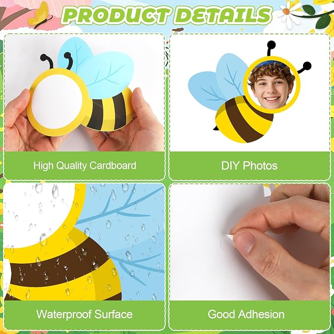 54Pcs Bee Cutouts for Bulletin Boards Decorations, DIY Bee Classroom Cut Outs - Image 3