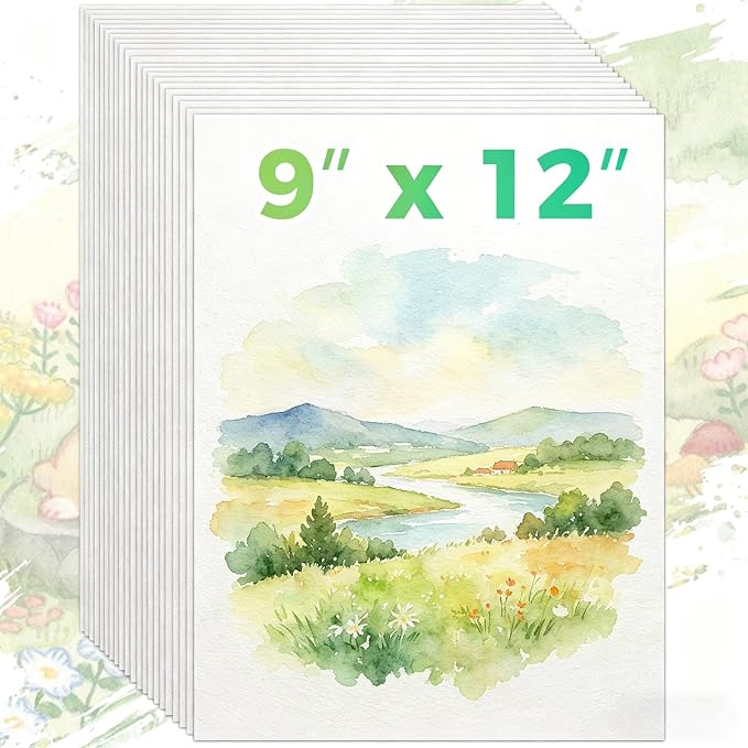 Watercolor Paper 9"x12", Cold Press Water Color Paper, Loose Drawing Paper | by Donyang