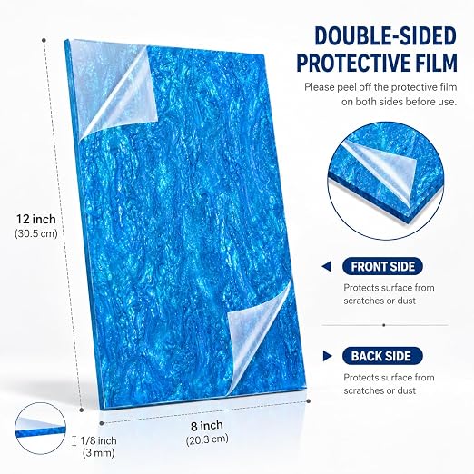 TOEPODO Pearl Cast Acrylic Sheets Pearlescent Glitter Acrylic Sheet 1/8 - Image 3