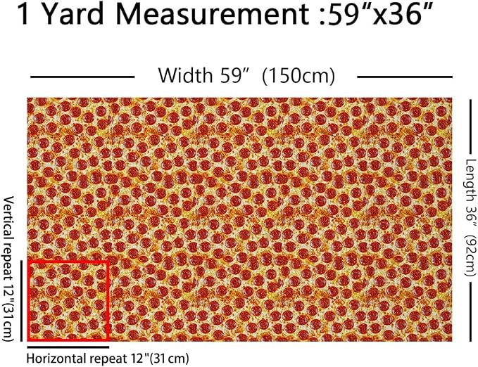 Erosebridal Pizza Flannel Fabric by The Yard Pepperoni Sausage Soft Not - Image 2