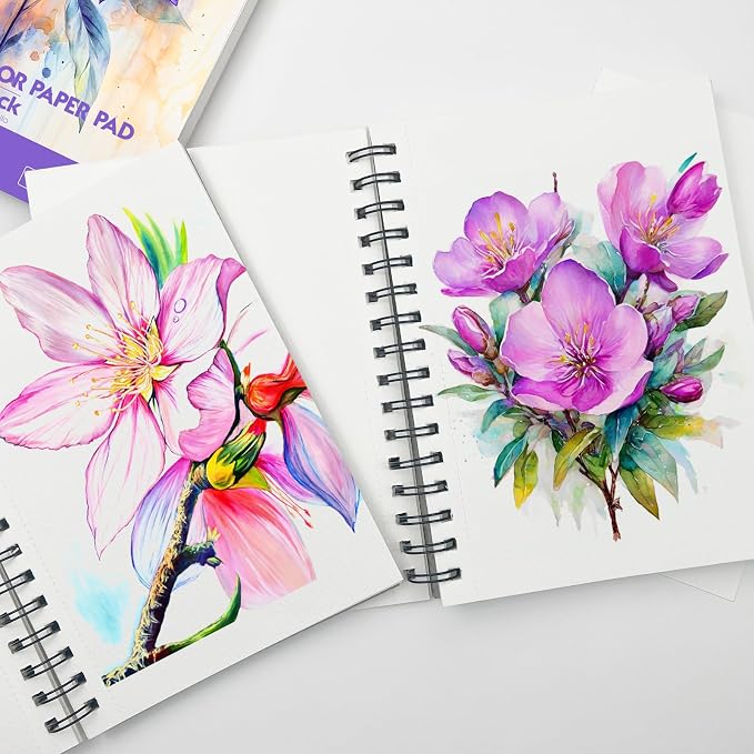 KOVIEDE 100% Cotton Watercolor Paper Pad 30 Sheets, Cold Press 140lb/300gsm - Image 8