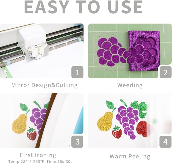 Silvery Glitter Heat Transfer Vinyl, Glitter Iron-On - Image 4