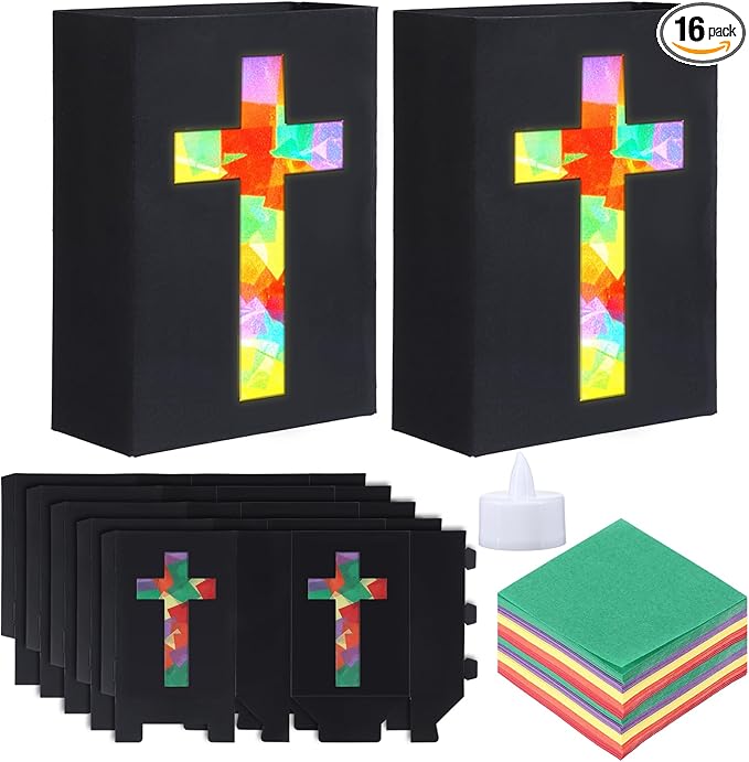 Resurhang 16 Set 2026 VBS Cross Lantern Craft Kit DIY Illumination Theme Faux by Resurhang