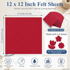 12" x 12" Felt Sheets for Crafts, 2mm Stiff Felt Fabric, Polyester Felt Squares - Image 3