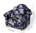 Dollhouse Couch with Pillow 1 12 Scale Miniature Sofa Arm Chair Living Room - Image 7
