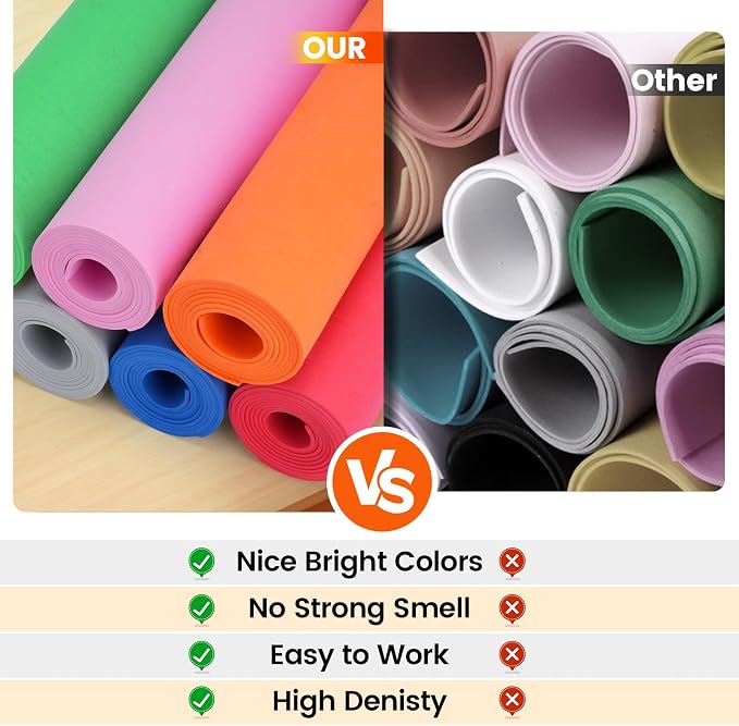 Do²ping Orange Eva Foam Sheets Roll, 10mm EVA Craft Foam 39''x13.9'' High - Image 5