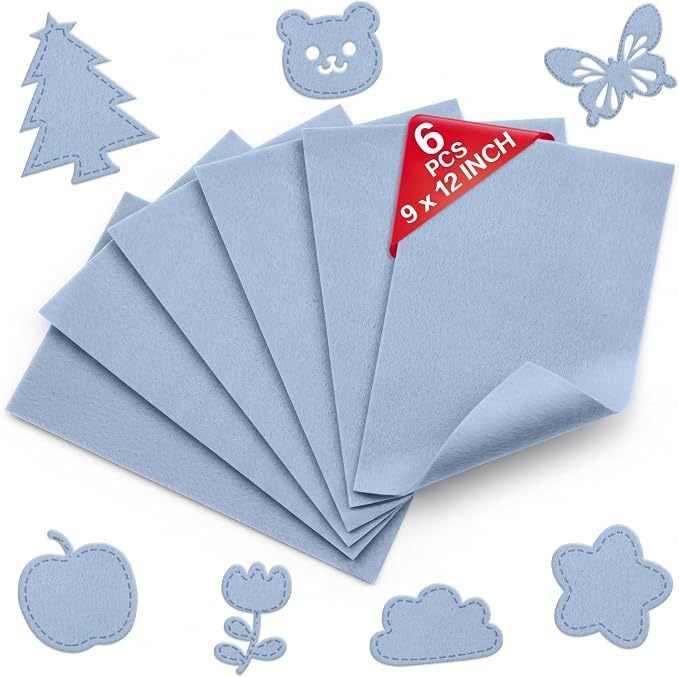 Dusty Blue Soft Felt Sheets for Crafts, 1.6mm Thick, Kids' Crafts, DIY Projects by Grainear