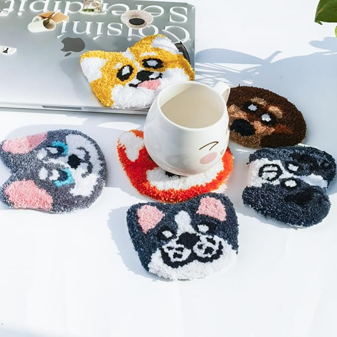 Avtytsda 6PCS Punch Needle Coaster Kit, Easy Punch Needle DIY Embroidery Set - Image 5
