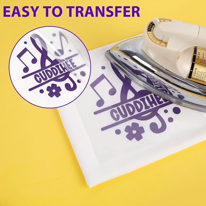 HTVVETUR Purple HTV Iron on Vinyl 12Inch by 35ft Roll HTV Heat Transfer Vinyl - Image 5