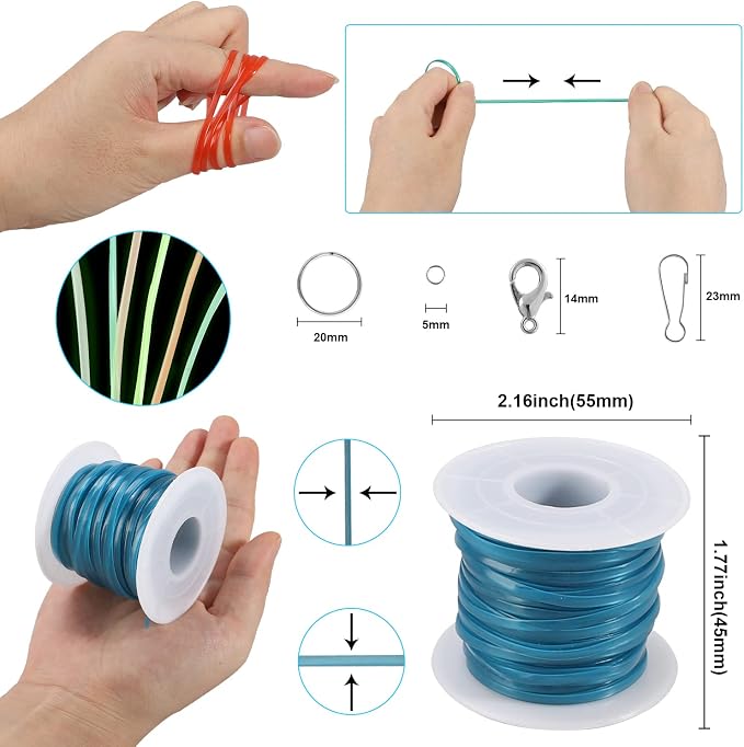 KAMJUNTAR Luminous Lanyard String, 15 Rolls Gimp String Plastic Lacing Cord - Image 6