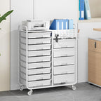 Rolling Storage Cart with 14 Drawers, Storage Organizer Cart with Tabletop and - Image 8
