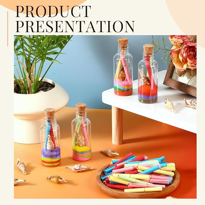 Libima 100 Pcs DIY Sand Art and Craft Kit Include Plastic Sand Art Bottles - Image 3