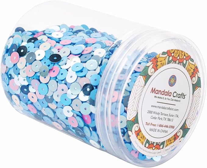 Mandala Crafts 6mm Flat Round Pastel Sequins - Image 4
