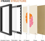 8x10 Picture Frame with Real Glass, Wooden cute 8 x 10 Photo Frame with Wavy Mat - Image 5