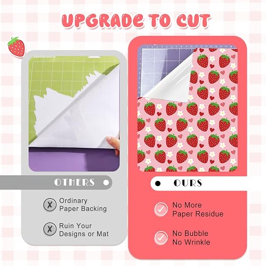 Tintnut Strawberry Permanent Vinyl 10 Sheets 12''x10'' Adhesive Vinyl | Flower - Image 4