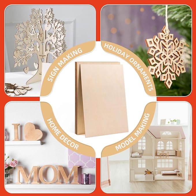 AWIZOM 12 Pack Basswood Sheets for Crafts-12 x 16 x 1/8 Inch- 3mm Thick Plywood - Image 6