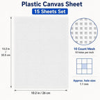 YOUNTHYE 15 PCS 10 Count Plastic Canvas Sheets, 10.2 x 13.2 Inch Plastic Mesh - Image 2