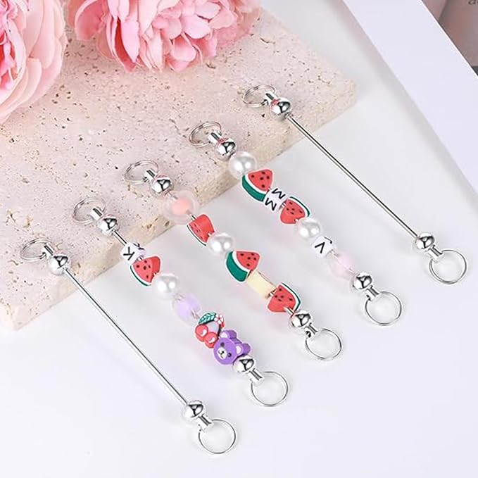 20 pcs Beadable Keychain Bar, DIY Blank Keychain Bar Detachable Key Chain - Image 4
