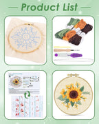 ERKOON Punch Needle Kit Beginners Adults, DIY Easy Flower Embroidery Set - Image 2