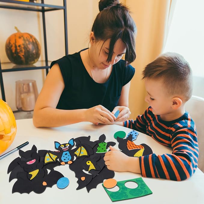 Fennoral 12 Pack Bat Crafts for Kids Bat Crafts Kits Make You Own Bat Foam - Image 2