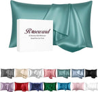 100% Mulberry Silk Pillow Case for Hair and Skin Made in USA, 22 Momme King by ROSEWARD