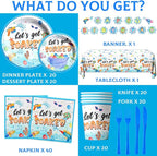 Summer Party Decorations, Include Plates and Napkins, Tablecloth, Banner - Image 6
