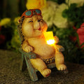 FOXMIS Hedgehog Statue Outdoor Solar Garden Decor by FOXMIS