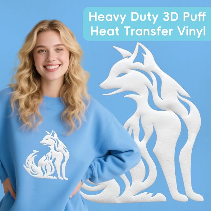 Aoder White Heavy Duty Puff Vinyl Heat Transfer - Image 4
