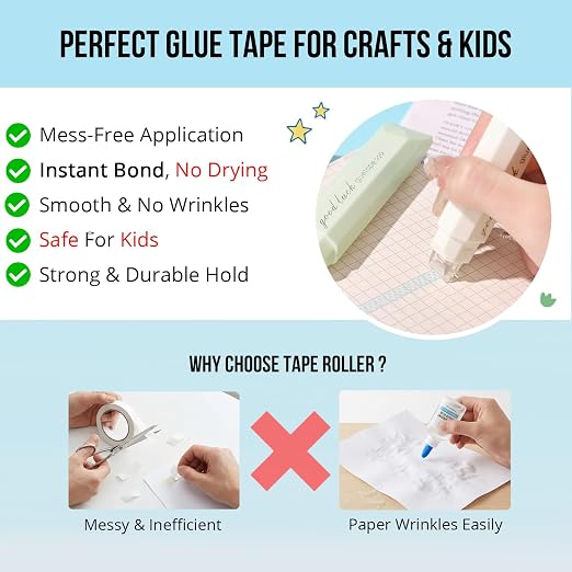 Scrapbooking Double Sided Tape Roller, Gift Wrapping, Photo Mounting, School - Image 2