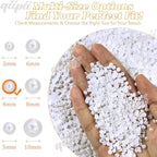 qiipii 3200PCS 4mm Small Pure White Round Half Round Pearls - Image 3