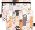 Cat Paw Prints Pencil Pouch for 3 Ring Binder, 2 Pack Waterproof Pencil Bags by BOENLE-WELCOMEYOURCOMING