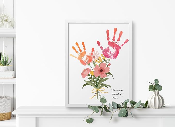 TwoDays Flower Bouquet Handprint Art Craft DIY Kit, Unique Gifts - Image 6