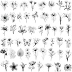 50Pcs Transparent Black and White Waterproof Plant Stickers - Image 6