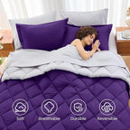 MUXHOMO 7 Pieces Oversized Queen Comforter Set, Reversible Bed in a Bag - Image 6