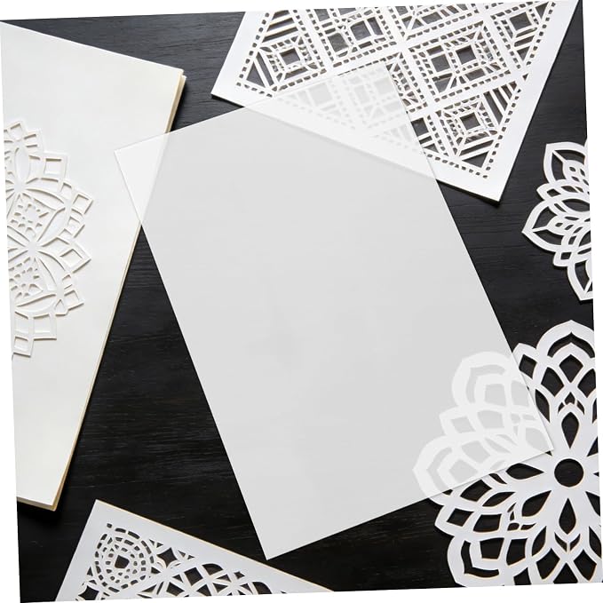 PRETYZOOM 10pcs Milky Translucent Pet Plastic Craft Sheets Blank Stencil - Image 5
