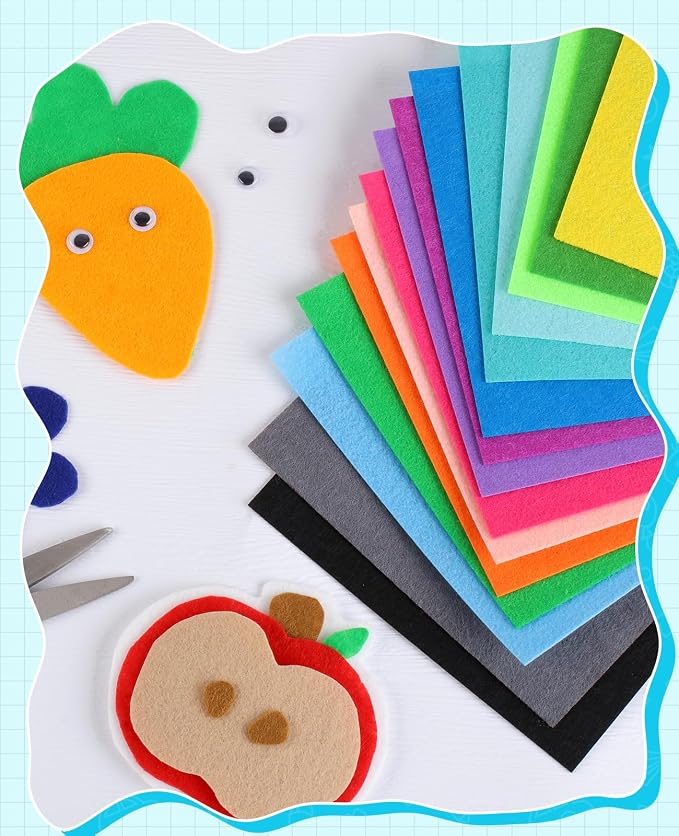 Felt Fabric Sheets 40pcs 6x6in 1mm Assorted Nonwoven - Image 6